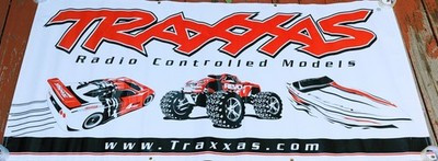 RESALE SHOP - 8' x 3'10" Traxxas Racing Banner (White) - Preowned