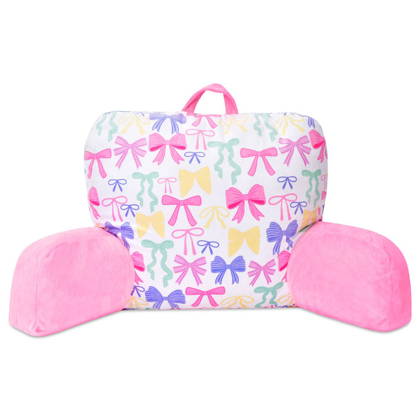 OakridgeStores.com | iscream - Pretty Bows - Silky Soft Plush 37.5" x 15.5" Lounge and Reading Bed Support Pillow (782-604) 810168457666
