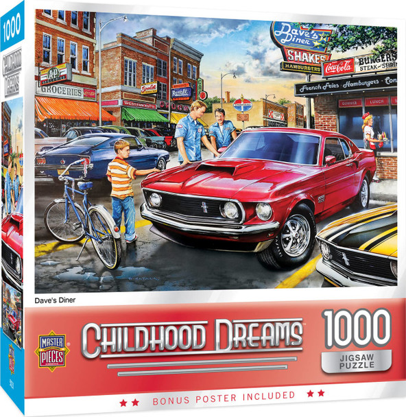 OakridgeStores.com | MasterPieces - Dave's Diner (Ford Mustang) 1000 Piece Jigsaw Puzzle - 71467 705988714672