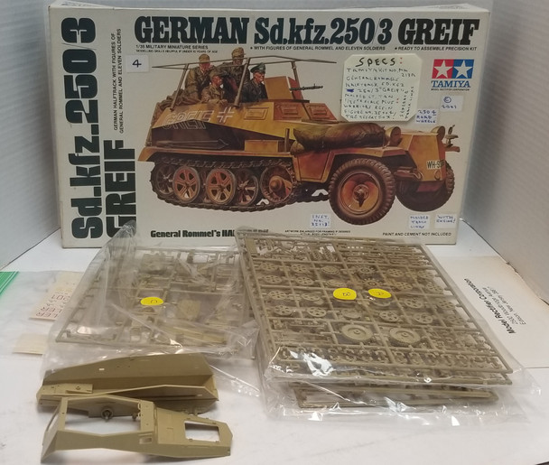 RESALE SHOP - Tamiya German Sd.kfz.250/3 Greif 1/35 #MM-213A Gen. Rommel's Halftrack
