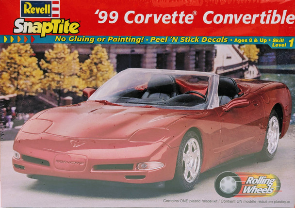 RESALE SHOP - Revell Snaptite 1:25 '99 Corvette Convertible Plastic Model Kit #1904