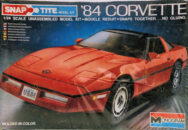 RESALE SHOP - Monogram Snap Tite 1:24 '84 Corvette Plastic Model Kit #1405