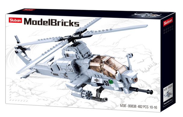 OakridgeStores.com | Sluban - AH-17 Viper Attack "Apachi" Helicopter Brick Building Set M38-B0838 6938242957087