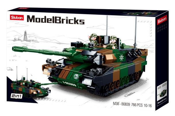 OakridgeStores.com | Sluban - Leopard 2A5 Main Battle Tank Brick Building Set M38-B0839 6938242957094
