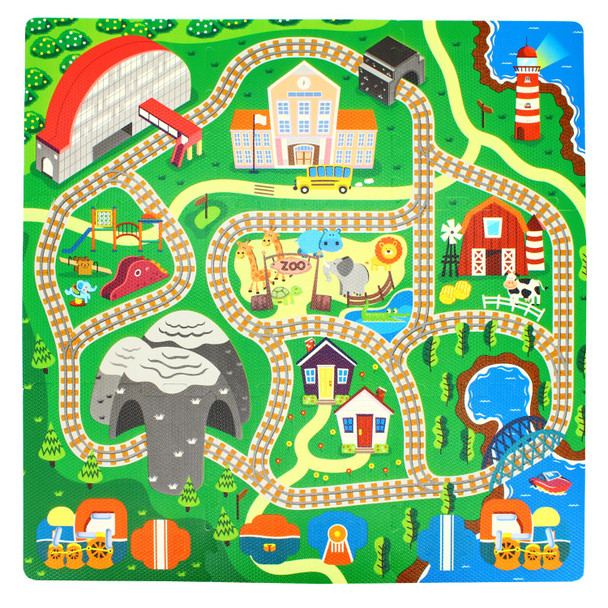 OakridgeStores.com | SUNTA Playmat- DIY Train and Train Track 10months+ 3030 850027360645