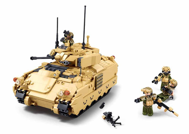 OakridgeStores.com | Sluban - 1/35 M3A3S Bradley Tank -  Building Brick Set - M38-B1363 6938242963378