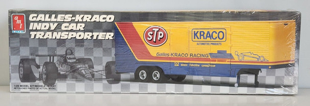 RESALE SHOP - AMT Galles-Kraco Indy Car Transporter Truck Trailer 1/25 Model Kit c1990