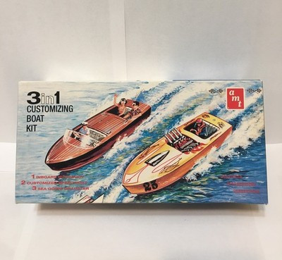 RESALE SHOP - AMT 1/25 Scale 3n1 Customizing Boat, Trailer & Hitch Model Kit VTG. LTD. ED.