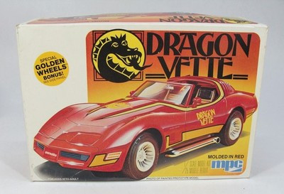 RESALE SHOP - MPC Dragon Vette Chevy Corvette 1:25 Model Kit Modled Red Vintage c1981