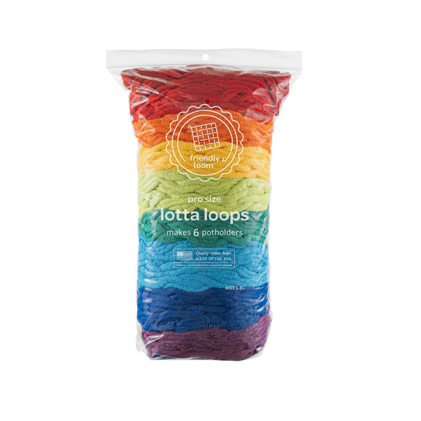 OakridgeStores.com | Friendly Loom - Lotta Loops - Rainbow Colors - PRO 10" Loom Refill Pack  - F558RA