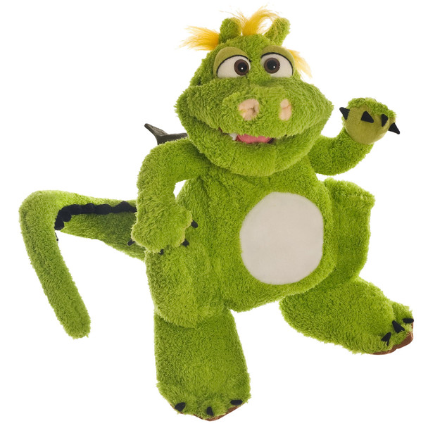 OakridgeStores.com | Living Puppets - 14-Inch Big Green Dragon Hand Puppet - LP987 850055629875