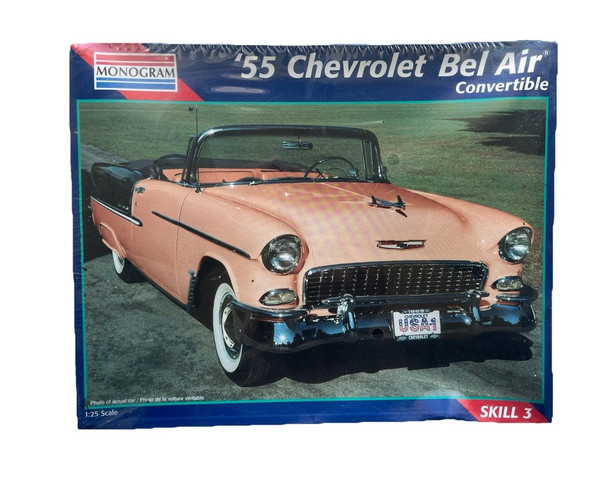 RESALE SHOP - Monogram 1955 Chevy Bel Air Convertible 1:25 Model Car Kit Molded Pink c1995