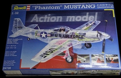 RESALE SHOP - Revell Phantom Mustang Motorized F51D/P51K 1:32 See-Thru PLA Model Kit c2005