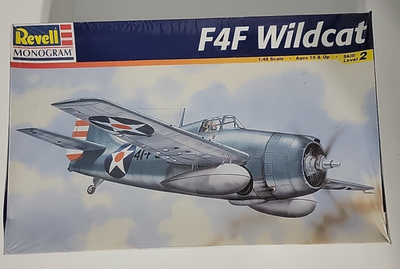 RESALE SHOP - REVELL Monogram Grumman F4F Wildcat 1/48 Scale Airplane Kit c1990