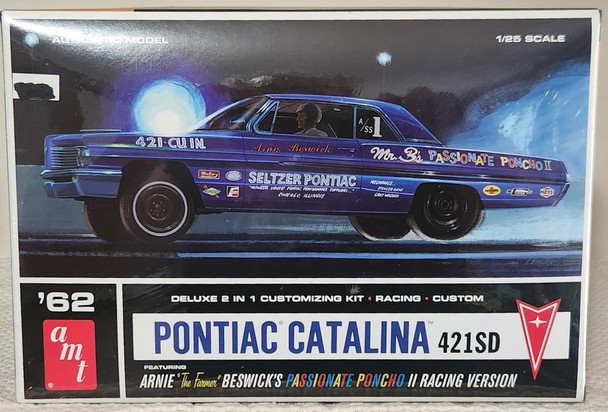 RESALE SHOP - AMT 1962 Pontiac Catalina 421ci SD Amt 2'n1 1:25 Model Kit c2009 Sealed