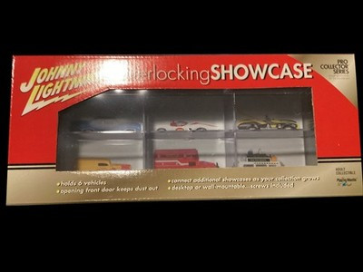 RESALE SHOP - Johnny Lightning PRO 6 Car Interlocking Acrylic Display Case - H.O./TJet - c2001