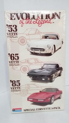 RESALE SHOP - Monogram Evolution of the Legend Spec Corvette 3Pk 53-65-85 1:24 Model Kit c1989