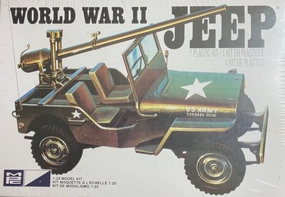 RESALE SHOP - MPC World War 2 Jeep Command w/50 Cal 1:25 Scale Model Kit c2012 Sealed