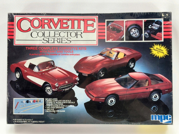 RESALE SHOP - MPC Corvette Collector '57, '75, '85 Series 3Pack Set 1:25 Scale Model Kit c1986