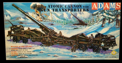 RESALE SHOP - ADAMS 280mm ATOMIC CANNON W/ 2 GUN TRANSPORTERS & CREW MODEL KIT c1958 RARE