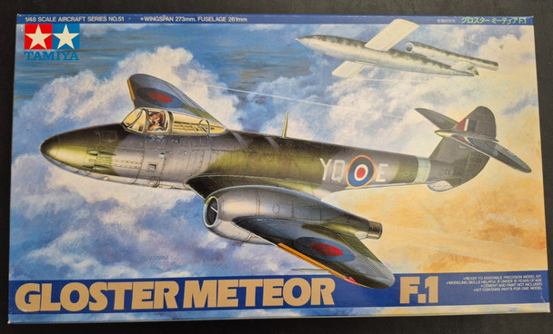 RESALE SHOP - Tamiya Gloster Meteor F.1 WW2 RAF Jet 1:48 Aircraft Model Kit c1997
