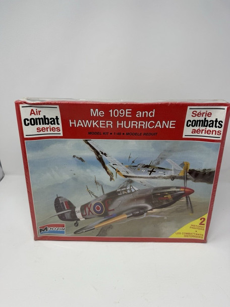 RESALE SHOP - 1988 Monogram Me-109E & Hawker Hurricane 1/48 Scale Planes Kit #6082 New Sealed