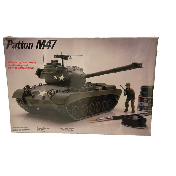 RESALE SHOP - Testors / Italeri Patton M47 US Tank 1/35 Scale Model Kit c1988
