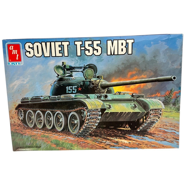 RESALE SHOP - AMT ERTL Soviet T-55 MBT 1:35 Tank Model Kit Scale c1991