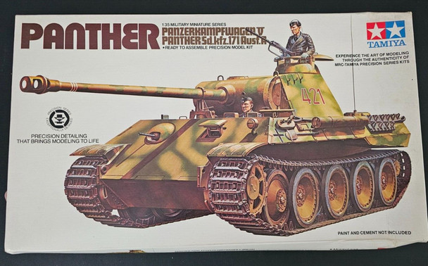 RESALE SHOP - TAMIYA Panther Panzerkampfwagen V (Sd.Kfz.171) Ausf.A Tank Model Kit c1975