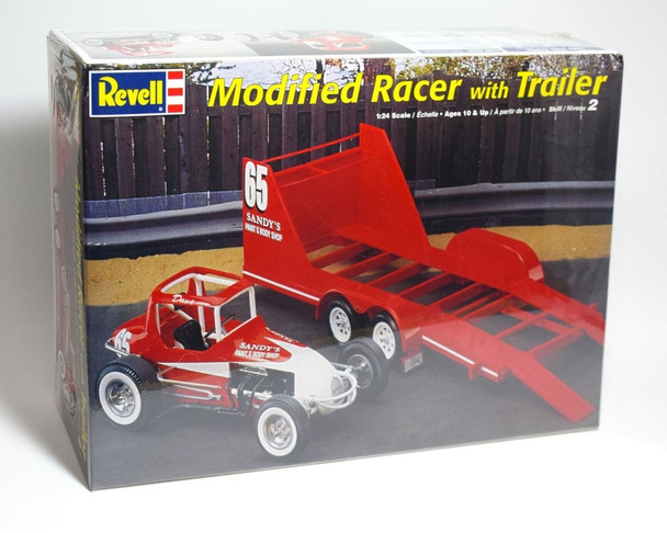RESALE SHOP - Revell Modified Racer with Trailer 1/24 Scale Plastic Model Kit c1999 - PAER-112-4150-NS1323
