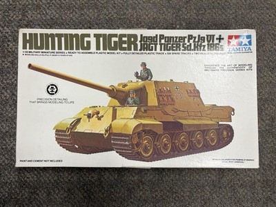 RESALE SHOP - TAMIYA HUNTING TIGER JAGD PANZER PzJg VI Model Tank Kit c1980 Sealed - PAER-TAM-MM158A-U8159