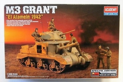 RESALE SHOP - Academy M3 GRANT "El Alamein" Tank Ltd. Ed. Model Kit c2010 - TERO-ACY-13228-U8171
