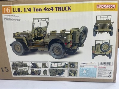 RESALE SHOP - Dragon 1/6 Scale U.S. 1/4 Ton Army Jeep 4x4 Truck Plastic Model Kit c2010 Sealed - TERO-DRA-75020-U8068