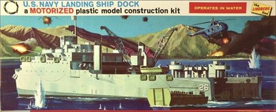 RESALE SHOP - LINDBERG US Navy LANDING SHIP DOCK LSD 1:288 Ship Model Kit c1968 Vintage RARE - TERO-LND744M:400-U8186