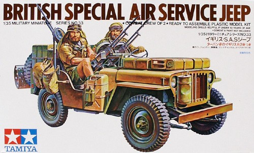 RESALE SHOP - TAMIYA Military Model Kit 1:35 British Special Air Service Jeep c1974 - TERO-TAM-35033-U8097