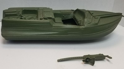 RESALE SHOP - VTG HG Toys Company GI Joe Style Military Boat and Machinegun - JAKE-BOAT-LN4998