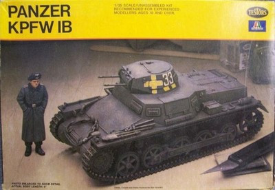 RESALE SHOP - Testors German WWII PZ KPFW IB Panzer Tank Plastic Model Kit c1979 RARE - PAER-110-804-U7908