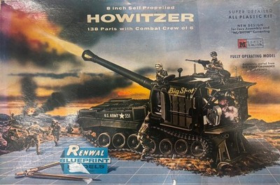RESALE SHOP - RENWAL 8� Self Propelled Howitzer Cannon w/Crew 1:32 Model Kit c2011 Sealed-READ - PAER-112-85-785-NOB7964