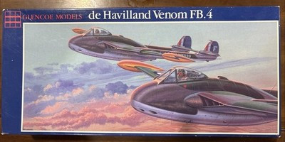 RESALE SHOP - Glencoe Models de Havilland Venom FB.4 1:458 Model Airplane Kit c1992 - Sealed - PAER-GLN-05107-NOB7823