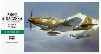 RESALE SHOP - Hasegawa P-39Q/N Airacobra U.S. Army Air Force Fighter 1:48 Airplane Model Kit - PAER-HAGA-JT93-NOB7820