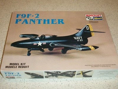 RESALE SHOP - Minicraft Hasegawa F9F-2 Panther 1:72 Scale Aircraft Model Kit c1978 Sealed-READ - PAER-HAGA1138-NOB7909