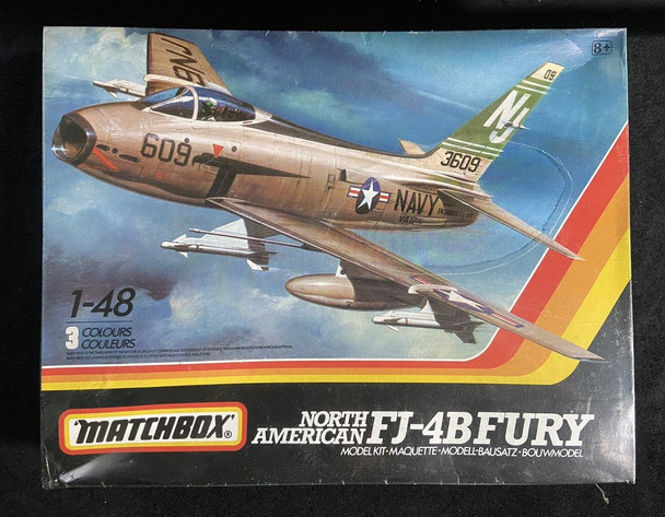 RESALE SHOP - MATCHBOX North American FJ-4B Fury 1:48 Model Airplane Kit c1983 - PAER-MBX-PK-652-U7858