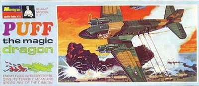 RESALE SHOP - MONOGRAM AC-47 Puff The Magic Dragon 1:90 Scale Model Airplane Kit c1968 - - PAER-MGM-PA203-U7885