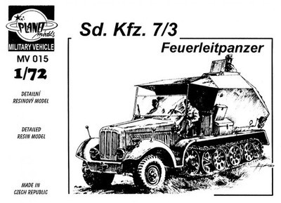 RESALE SHOP - PLANET Sd.Kfz.7/3 Feuerleitpanzer WW2 HalfTrack 1:72 Resin Model Kit Sealed-READ - PAER-PM-MV015-U7933