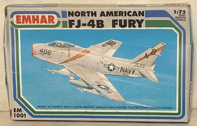RESALE SHOP - EMHAR North American FJ-4B Fury 1:72 Aircraft Model Kit c1989 - - RSTY-EMHAR1001-LN8024