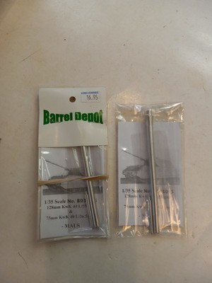 RESALE SHOP - Barrel Depot 1/35 128mm kwk 44 L/55 & 75 kwk 40 L/36.5 turned barrel MAUS tank - STORE-35045-NS5061