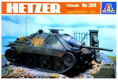 RESALE SHOP - Italeri Hetzer Jagdpanzer 38 t Tank Destroyer 1:35 Model Kit c1980 - STORE-ITA-209-U7877