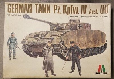 RESALE SHOP - ITALAEREI PZ KPFW IV AUSF H German Tank 1:35 Model Kit c1974 Sealed Parts-READ - STORE-ITA-218-U7878