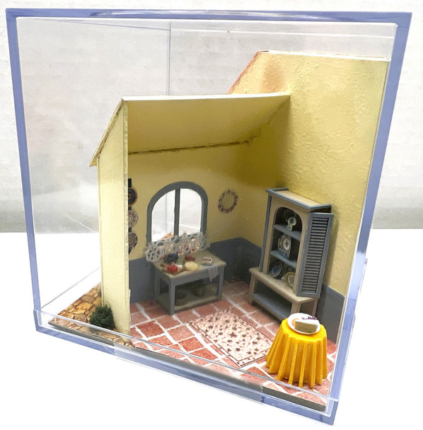 RESALE SHOP - VTG OOAK Southwest Adobe-Styled House with 3 Open Rooms- artisan created - BABE-ADOBE-NS5094