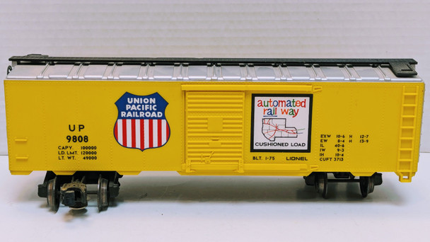 RESALE SHOP - Lionel Union Pacific Automated Rail Way Boxcar #9808 - RIOR-9808-U5086